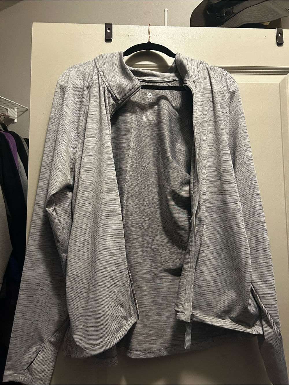 all in motion Gray Striped Active Top